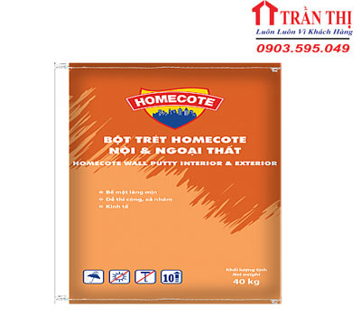 Bột Trét Homecote Nội-Ngoại Thất-40kg