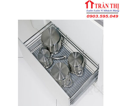 Giá Xoong Nồi inox Mờ, Gắn cánh - Âm tủ -TG