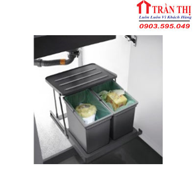 Thùng Rác Gắn Cánh Thông Minh 2 Khoang, mở gắn cánh GR-V2-TG