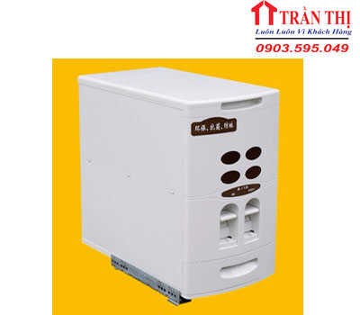 Thùng Gạo Âm Tủ Ray Giảm Chấn Cao Cấp-TG
