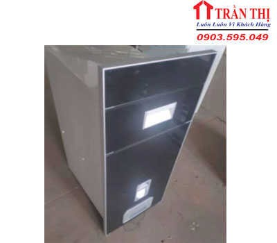 Thùng Gạo Gương Viền Nhôm Cao Cấp Trắng Đen RB-30PW- TG
