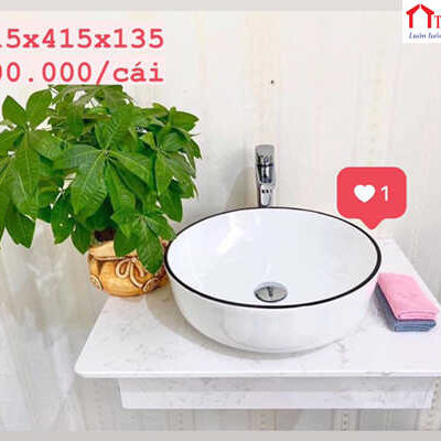 Lavabo trắng sứ để bàn 236 hb