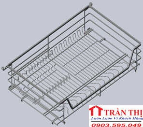 Giá xoong nồi bát đĩa đa năng inox 304 mờ nan vuông