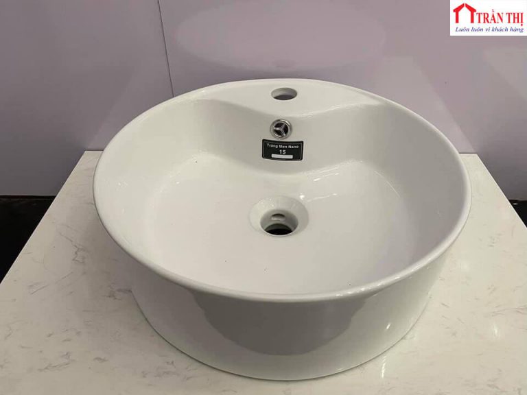 Lavabo trắng sứ tròn nhỏ 227