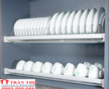 Giá bát đĩa nan cao cấp inox mờ, khung nhôm-TG